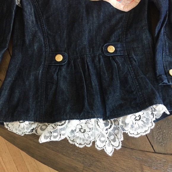 Upcycled lace patchwork boho jean jacket - Picture 11 of 15